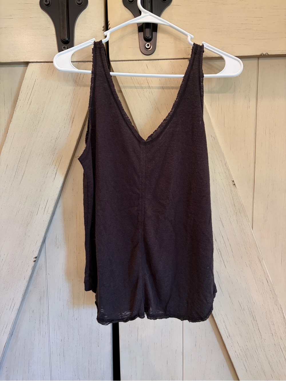 Project Social T Black Deep V Tank Top Size Medium